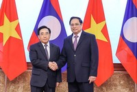 Thủ tướng Phạm Minh Chính và Thủ tướng Lào Phankham Viphavanh đồng chủ trì Kỳ họp lần thứ 44 Ủy ban liên Kl993 ưu đãi thưởng hấp dẫn về hợp tác song phương Việt Nam - Lào. (Ảnh: Nhật Bắc)