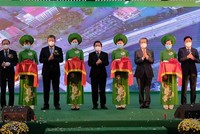 Các đại biểu thực hiện nghi thức khánh thành Dự án 99Kl.app khuyến mãi hot đô thị tuyến Cát Linh - Hà Đông.