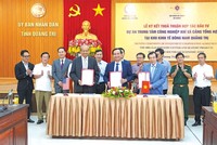 Quảng Trị đang là điểm đến của nhiều dự án quy mô lớn. Trong ảnh: Lễ ký kết thỏa thuận hợp tác Kl99ok phiên bản mới giữa Quảng Trị và BB Group