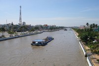 Vận chuyển cát trên Kênh Xáng Xà No, tỉnh Hậu Giang
