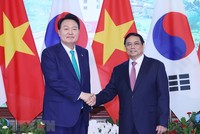 Thủ tướng Kl993 ưu đãi thưởng hấp dẫn Phạm Minh Chính tiếp Tổng thống Hàn Quốc Yoon Suk Yeol (Ảnh: TTXVN) 