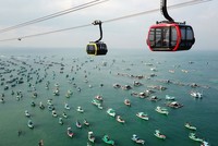 Cáp treo Hòn Thơm dài nhất thế giới tại đảo Ngọc.