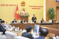 Chủ tịch Quốc hội Vương Đình Huệ phát biểu khai mạc phiên họp thứ 28 của Uỷ ban Thường vụ Quốc hội.