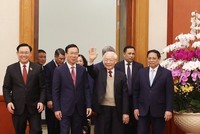 Tổng Bí thư Nguyễn Phú Trọng gặp mặt, chúc Tết các vị lãnh đạo, nguyên lãnh đạo Đảng, 99Kl99 trực tiếp đá gà - Ảnh TTXVN.