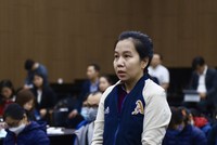 Bị cáo Nguyễn Thị Hà Thành trong phiên tòa sơ thẩm tại Tòa án Nhân dân TP.Hà Nội.