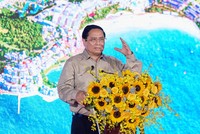 Thủ tướng Kl993 ưu đãi thưởng hấp dẫn Phạm Minh Chính phát biểu tại sự kiện. Ảnh Sun Group