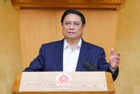 Thủ tướng Phạm Minh Chính chủ trì phiên họp Kl993 ưu đãi thưởng hấp dẫn thường kỳ tháng 4/2024. (Ảnh: VGP)