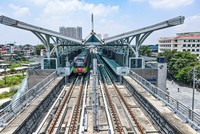 Đoạn trên cao thuộc tuyến 99Kl.app khuyến mãi hot đô thị thí điểm TP. Hà Nội, đoạn Nhổn - ga Hà Nội đã đạt 100% khối lượng.