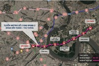 Hướng tuyến metro số 2 (giai đoạn 2) đoạn Bến Thành - Thủ Thiêm -Nguồn: MAUR