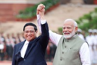 Thủ tướng Ấn Độ Narendra Modi nhiệt liệt chào đón Thủ tướng Phạm Minh Chính thăm cấp 99Kl99 trực tiếp đá gà tới Ấn Độ. (Ảnh: Nhật Bắc)