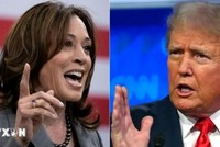 Ứng cử viên Tổng thống của đảng Dân chủ, Phó Tổng thống Mỹ Kamala Harris (trái) và ứng cử viên đảng Cộng hòa Donald Trump. (Ảnh: AP/TTXVN)