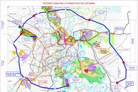Bản đồ tổng thể hướng tuyến Vành đai 4 TP.HCM.