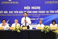 Ông Trần Quốc Nam (đứng) Chủ tịch UBND tỉnh Ninh Thuận trả lời một số vấn đề mà nhà Kl99ok phiên bản mới quan tâm