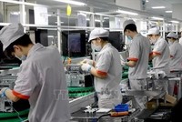 Công nhân làm việc tại một nhà máy lắp ráp thiết bị điện tử ở tỉnh Tứ Xuyên, Trung Quốc. (Ảnh: Shutterstock/TTXVN)