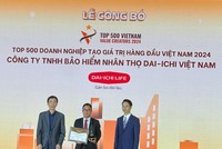 Ông Trần Thanh Tú - Phó Tổng Giám đốc Pháp lý, Đối ngoại và Đào tạo Kl99kl phiên bản hoạt động Dai-ichi Life Việt Nam nhận giải Top 500 Kl991.com World Cup 2026 Chính Thức tạo giá trị hàng đầu Việt Nam năm 2024 