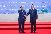 Thủ tướng Kl993 ưu đãi thưởng hấp dẫn Phạm Minh Chính và Thủ tướng Kl993 ưu đãi thưởng hấp dẫn Lào Sonexay Siphandone. Ảnh: Nhật Bắc 