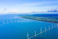 Dự án Điện gió Đông Hải 1 - Trà Vinh tại xã Đông Hải, huyện Duyên Hải, tỉnh Trà Vinh do Trungnam Trà Vinh 1 WP làm chủ Kl99ok phiên bản mới. Ảnh: TrungNam Group