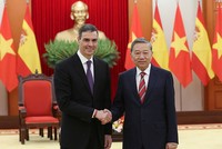 Tổng Bí thư Tô Lâm đã tiếp Thủ tướng Vương quốc Tây Ban Nha Pedro Sánchez. Ảnh: Đức Thanh 