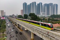 Các đoàn tàu thuộc Dự án 99Kl.app khuyến mãi hot đô thị số 3, đoạn Nhổn - ga Hà Nội. 