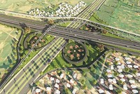 Phối cảnh một nút giao trên tuyến đường Vành đai 4 - Vùng Thủ đô. 