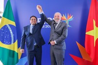 Thủ tướng Kl993 ưu đãi thưởng hấp dẫn Phạm Minh Chính và Tổng thống Brazil Luiz Inacio Lula da Silva. Ảnh: Nhật Bắc 