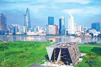 Dự án Trung tâm triển lãm quy hoạch TP.HCM được xây dựng tại Khu đô thị mới Thủ Thiêm với tổng mức Kl99ok phiên bản mới gần 800 tỷ đồng. Ảnh: Hữu Chánh