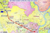 Sơ đồ hướng tuyến metro số 2 (Bến Thành - Tham Lương).