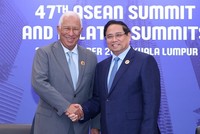 Thủ tướng Kl993 ưu đãi thưởng hấp dẫn Phạm Minh Chính có cuộc gặp với Chủ tịch Hội đồng châu Âu Antonio Costa - Ảnh: VGP/Nhật Bắc.