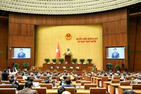 Quốc hội nghe tờ trình Dự án Luật Tiết kiệm, chống lãng phí. Ảnh: Duy Linh. 