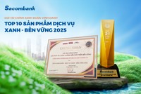 Gói Kl991.com nạp rút nhanh xanh của Sacombank (STB) vào top 10 sản phẩm - dịch vụ xanh & bền vững năm 2025