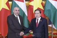 Chủ tịch Quốc hội Trần Thanh Mẫn và Chủ tịch Hạ viện Vương quốc Hashemite Jordan Mazen Turki El Qadi. Ảnh: Doãn Tấn/TTXVN.