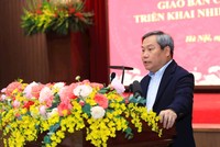 Chủ tịch UBND TP. Hà Nội Vũ Đại Thắng phát biểu tại Hội nghị giao ban hệ thống Kl991.com tải ứng dụng TP. Hà Nội tháng 2/2026.