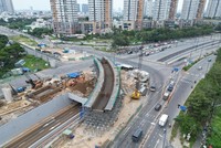 Thi công dự án nút giao An Phú, TP.HCM - Ảnh: Lê Toàn