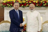 Tổng Bí thư, Chủ tịch nước Tô Lâm và Thủ tướng Ấn Độ Narendra Modi (Ảnh: Thống Nhất/TTXVN)