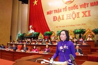 Phó Chủ tịch Quốc hội Nguyễn Thị Thanh phát biểu tại Đại hội.