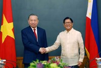 Tổng Bí thư, Chủ tịch nước Tô Lâm và Tổng thống Philippines Ferdinand Romualdez Marcos Jr. tại cuộc gặp gỡ báo chí, thông báo kết quả hội đàm. Ảnh: Thống Nhất/TTXVN