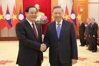 Tổng Bí thư, Chủ tịch nước Tô Lâm tiếp Thủ tướng Lào Sonexay Siphandone. Ảnh: Đức Thanh.