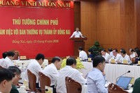 Thủ tướng Lê Minh Hưng phát biểu chỉ đạo tại buổi làm việc với Thành ủy Đồng Nai chiều 13/6 - Ảnh: VGP