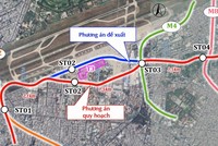 Phương án điều chỉnh hướng tuyến đi qua các nhà ga sân bay Tân Sơn Nhất - Ảnh: MAUR 
