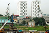 Một dự án căn hộ đang trong thời gian hoàn tất phần móng tại Q.Gò Vấp, TP. HCM