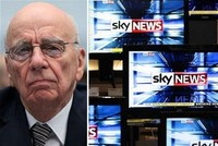Vụ bê bối NoW khiến kế hoạch thâu tóm BskyB của trùm truyền thông Rupert Murdoch (trái) phá sản. (Nguồn: Internet)