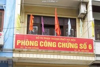 Trụ sở Phòng công chứng số 6 - Hà Nội. Ảnh PLTP