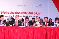 Ban điều chủ tọa đoàn trong ĐHCĐ PRUBF1 chiều 28/3