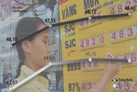 Điều chỉnh giá vàng tại cửa hàng trên đường Nguyễn Văn Nghi, Q.Gò Vấp, TP.HCM (ảnh chụp ngày 5-10).