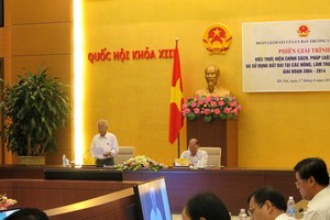 Phiên giải trình việc thực hiện chính sách, Kl992 Tham Gia Ngay về quản lý và sử dụng đất tại các nông, lâm trường quốc doanh 2004 – 2014 diễn ra tại Hội trường Ba Đình sáng nay (27/8)