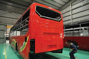 Thaco sử dụng công nghệ của Hàn Quốc, Kl994 nhà cái bóng đá world cup xe buýt có tiêu chuẩn khí thải Euro 5, hướng tới xuất khẩu sang khu vực ASEAN. Ảnh: Đức Thanh