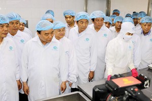 Thủ tướng Kl993 ưu đãi thưởng hấp dẫn Nguyễn Xuân Phúc đến thăm nhà máy chế biến tôm của CTCP Kl994 game bài casino hấp dẫn Thủy sản Minh Phú
