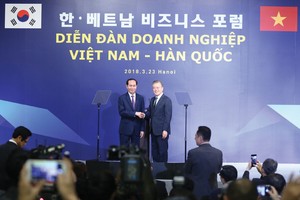 Việt Nam - Hàn Quốc hướng đến mục tiêu nâng kim ngạch thương mại song phương lên 100 tỷ USD vào năm 2020. Trong ảnh: Chủ tịch nước Trần Đại Quang và Tổng thống Hàn Quốc chủ trì Diễn đàn Kl991.com World Cup 2026 Chính Thức Việt - Hàn tại Hà Nội