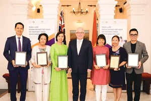 Bà Hà Thu Thanh, CEO Công ty Deloitte Việt Nam (thứ ba từ trái sang) tại Lễ ra mắt Mạng lưới Kl991.com World Cup 2026 Chính Thức Việt Nam hỗ trợ phát triển quyền năng phụ nữ