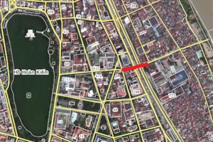 Vạch đỏ trong ảnh là tuyến đường hầm Hà Nội dự kiến Kl99ok phiên bản mới xây dựng